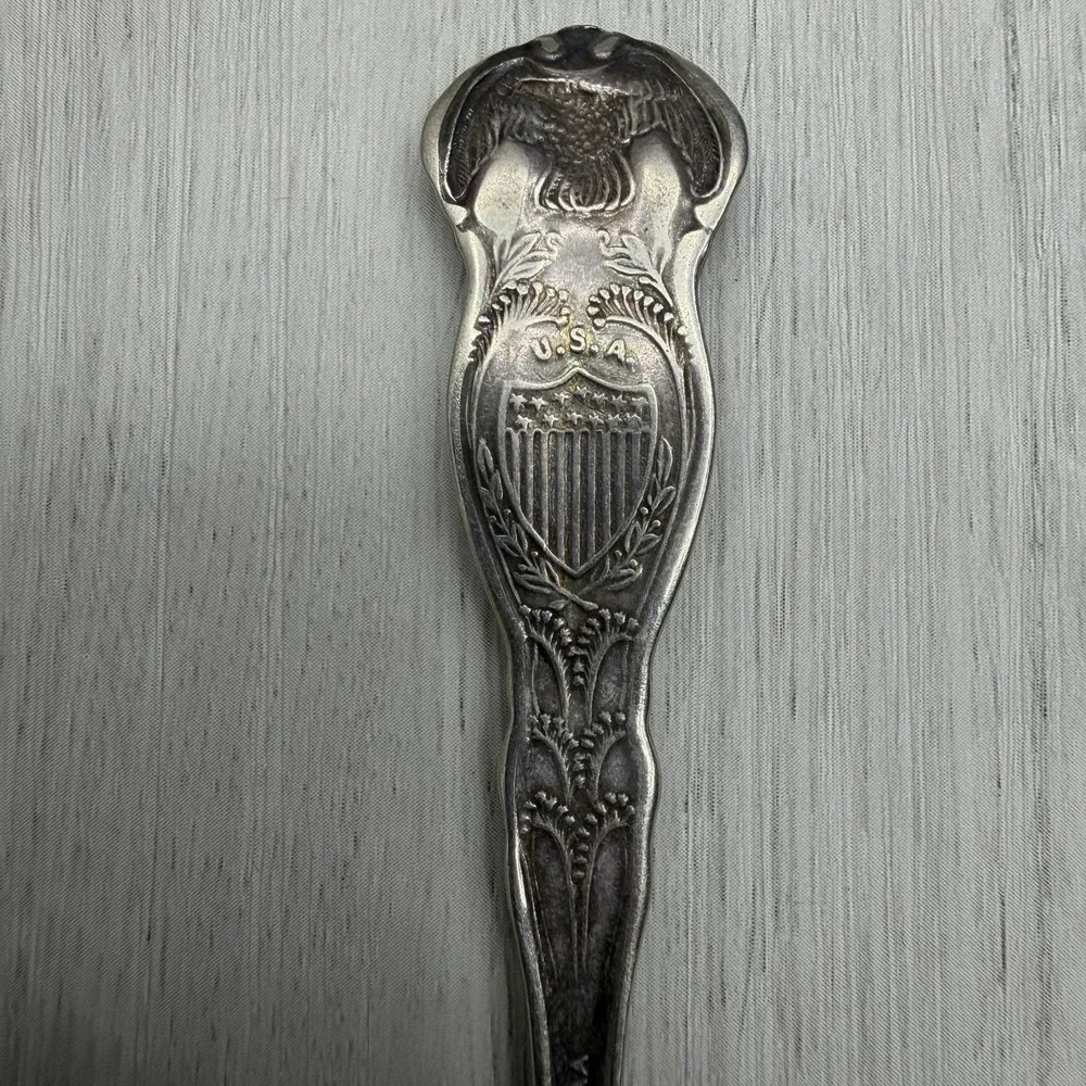 Antique Sterling Silver South Carolina State Souvenir Spoon 1893 Eagle Seal